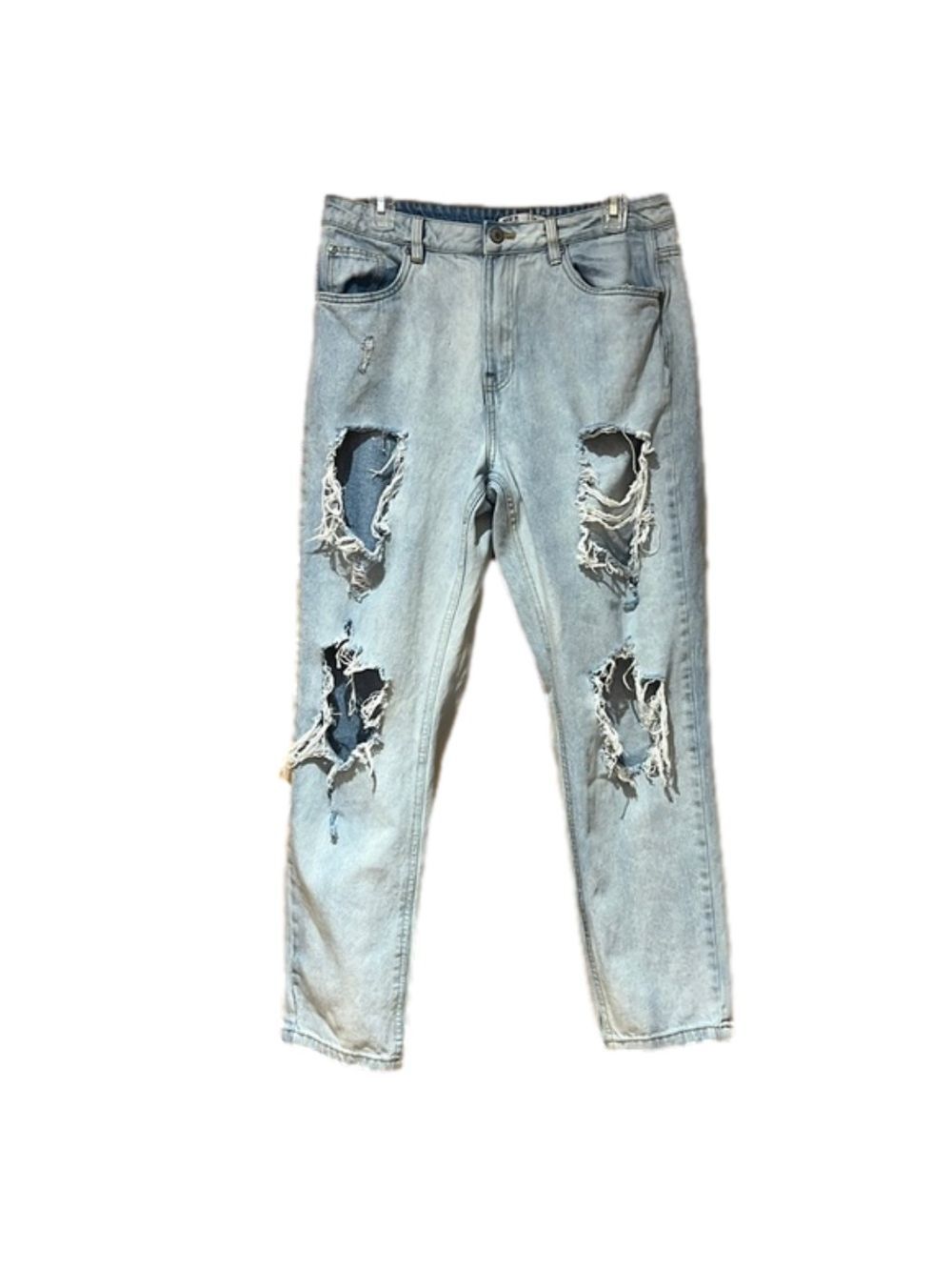 Urban Basics Jeans Straight Leg Light Wash Distressed Size 9